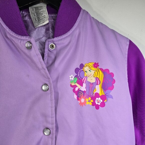 Disney Store Rapunzel Button Front Purple Varrsity Jacket size 7/8 M - Picture 2 of 8